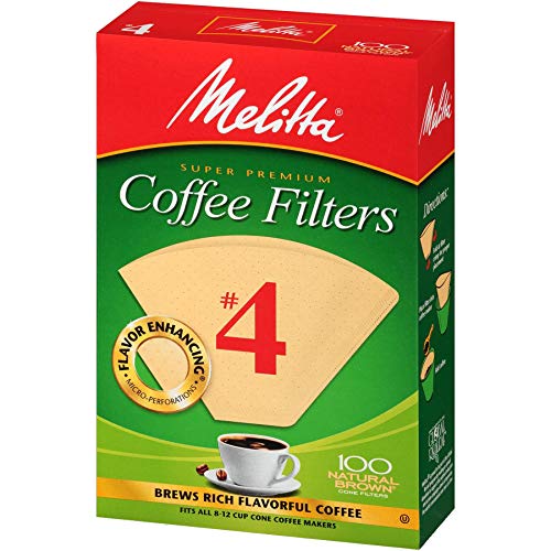 Melitta #4 Filters, Natural Brown, 2 Packs (200 Filters)