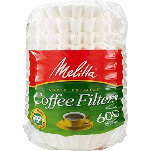 Melitta 600 Coffee Filters, Basket, 8-12 Cups, White
