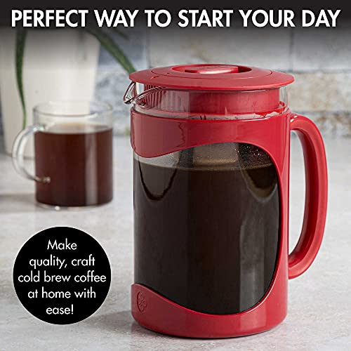 Deluxe Cold Brew Coffee Maker - 6 Cup, Red