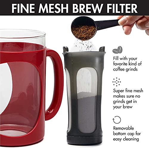 Deluxe Cold Brew Coffee Maker - 6 Cup, Red
