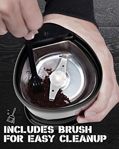 Portable Electric Coffee Grinder with Stainless Steel Blade