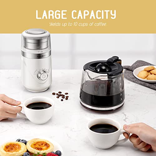 TWOMEOW Adjustable Electric Coffee Grinder with Stainless Steel Bowl