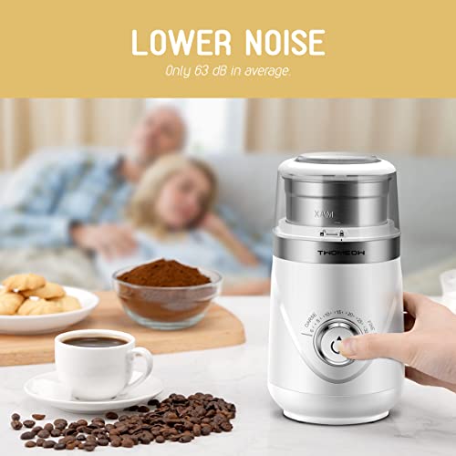 TWOMEOW Adjustable Electric Coffee Grinder with Stainless Steel Bowl