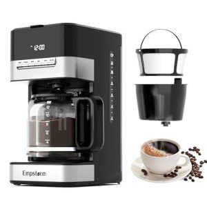 12-Cup Programmable Coffee Maker with Glass Carafe