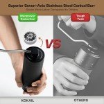 Kokail Manual Coffee Grinder with Adjustable Burr Settings