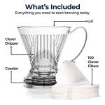 Clever Coffee Dripper with Filters, 18 Ounces