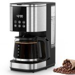 Electactic 12-Cup Programmable Touch Screen Coffee Maker