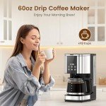 Electactic 12-Cup Programmable Touch Screen Coffee Maker