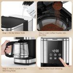 Electactic 12-Cup Programmable Touch Screen Coffee Maker