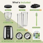 KOIOS 1000W Smoothie Blender & Coffee Grinder Combo