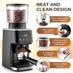Zulay Kitchen Electric Burr Coffee Grinder - Black/Silver