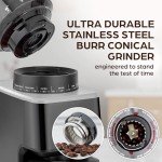 Zulay Kitchen Electric Burr Coffee Grinder - Black/Silver