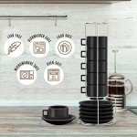 Stackable Espresso Cups and Saucers Set