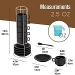 Stackable Espresso Cups and Saucers Set