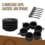 Stackable Espresso Cups and Saucers Set