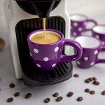 Polka Dot Ceramic Espresso Cups Set – Purple & White