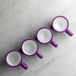 Polka Dot Ceramic Espresso Cups Set – Purple & White