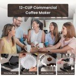12-Cup Commercial Coffee Maker with 3 Decanters