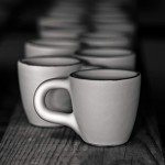 Red Polka Dot Ceramic Espresso Cups Set of 4