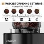 SOWTECH Adjustable Burr Coffee Grinder with 38 Settings