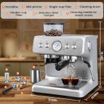 Professional 15-Bar Espresso Machine with Grinder