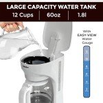 MÜELLERHOME 12-Cup White Coffee Maker with Carafe
