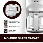 MÜELLERHOME 12-Cup White Coffee Maker with Carafe