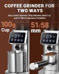 AMZCHEF Silver Coffee Grinder with 24 Settings
