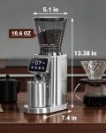 AMZCHEF Silver Coffee Grinder with 24 Settings