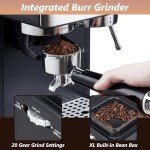 Tesslux 20 Bar Espresso Machine with Grinder