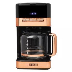 HADEN 12-Cup Programmable Coffee Maker, Black/Copper