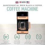 HADEN 12-Cup Programmable Coffee Maker, Black/Copper