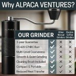 Alpaca Ventures Manual Stainless Steel Coffee Grinder