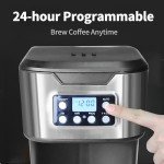 HousesAid 12-Cup Programmable Coffee Maker – Stainless Steel