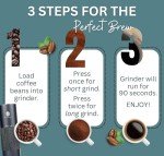 Electric Coffee Grinder with Stainless Steel Burrs