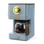 Amaste 5-Cup Retro Drip Coffee Maker, Ash Blue