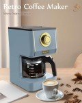 Amaste 5-Cup Retro Drip Coffee Maker, Ash Blue