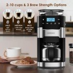 HOMOKUS 10-Cup Touch Screen Coffee Maker