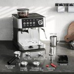 Kismile 20 Bar Espresso Machine with Grinder & Frother