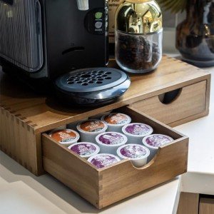Coffee Pod Storage Box with Organizer Drawer