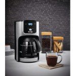 12-Cup Programmable Coffeemaker, Rapid Brew, Brushed Metallic