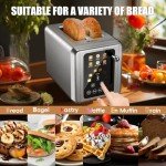 WHALL Touch Screen 2-Slice Stainless Steel Toaster