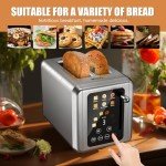 WHALL Touch Screen 2-Slice Stainless Steel Toaster