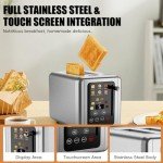 WHALL Touch Screen 2-Slice Stainless Steel Toaster