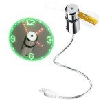 ONXE LED USB Clock Fan with Real-Time Display