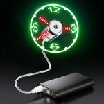 ONXE LED USB Clock Fan with Real-Time Display