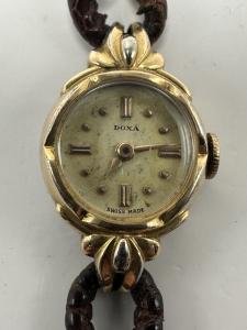 Doxa Ladies Watch Gold Plated Vintage Mechanical 17MM 6.75" Swiss Made A23