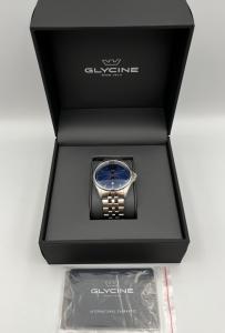 GLYCINE GL0455 COMBAT 43MM MENS WRISTWATCH WATCH AUTOMATIC 26 JEWELS BLUE