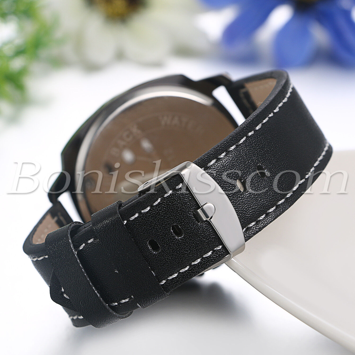 Men's Retro Leather Strap Date Analog Wrist Watch
