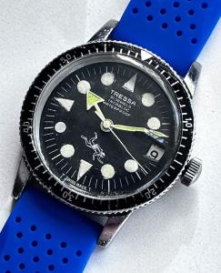 VTG Sub Squba  Diver Tressa Black Dial Windup Gents Watch
